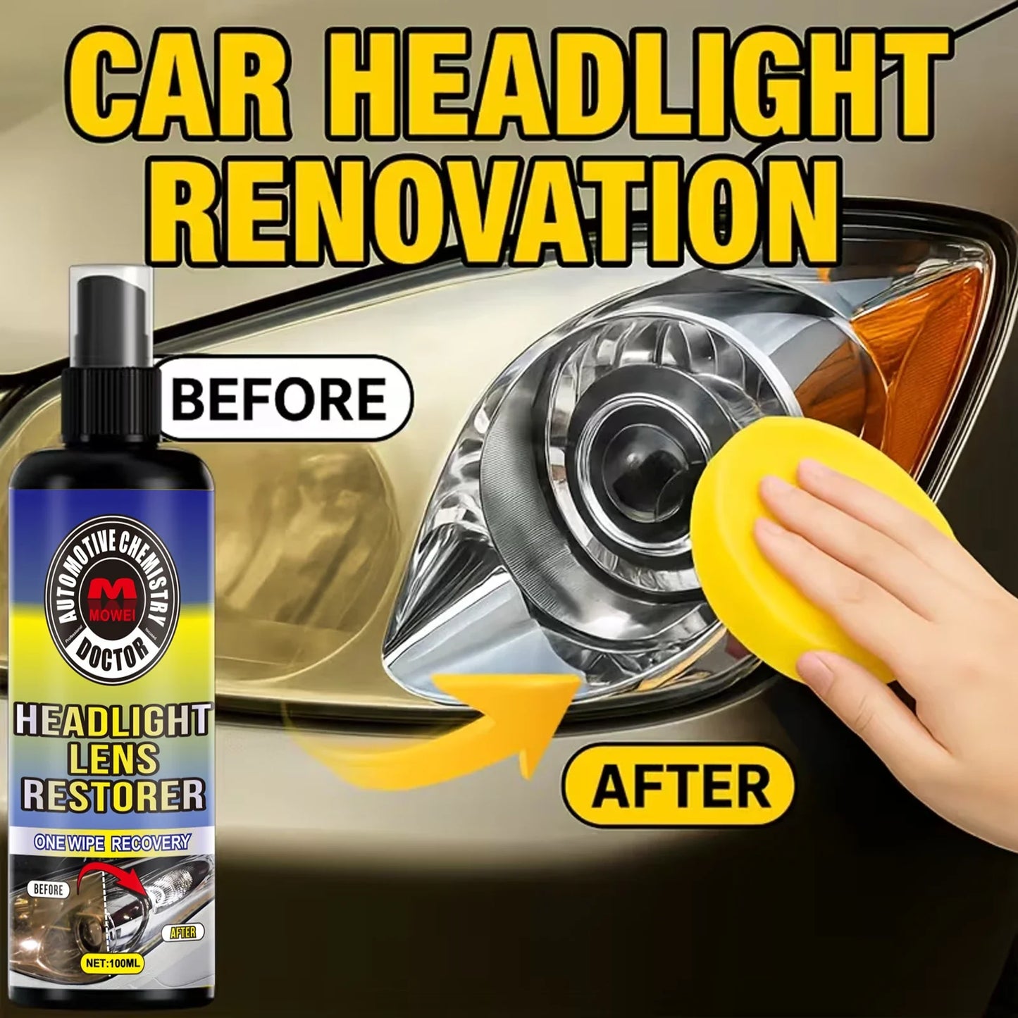 100ml Headlight Restoration Kit – Polish & Protect Car Lenses