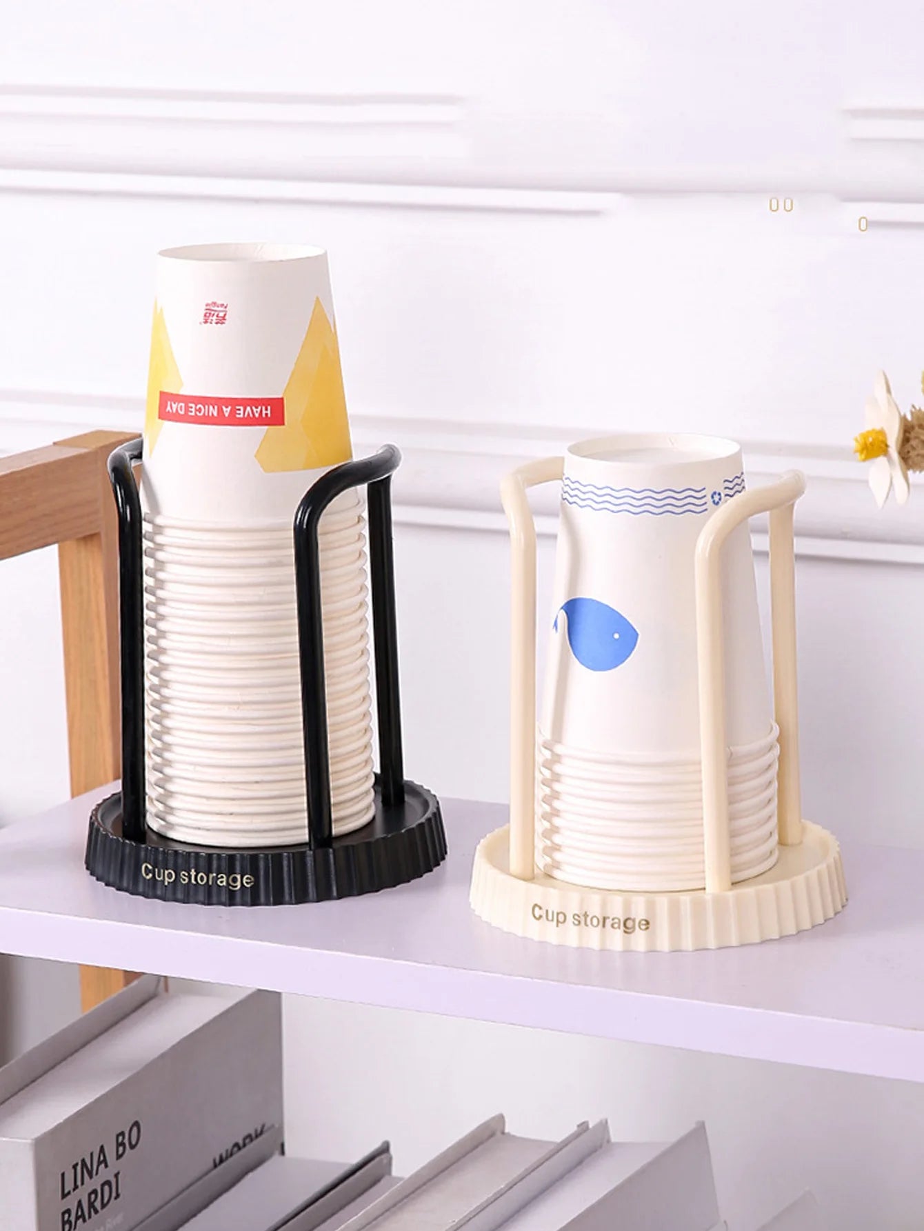 1Pc Disposable Cup Storage Holder Picker Multifunctional Desktop Cup Storage Rack Household Coffee Cup Holder for Home Organizer Peaceful Pleasures Health and Wellness