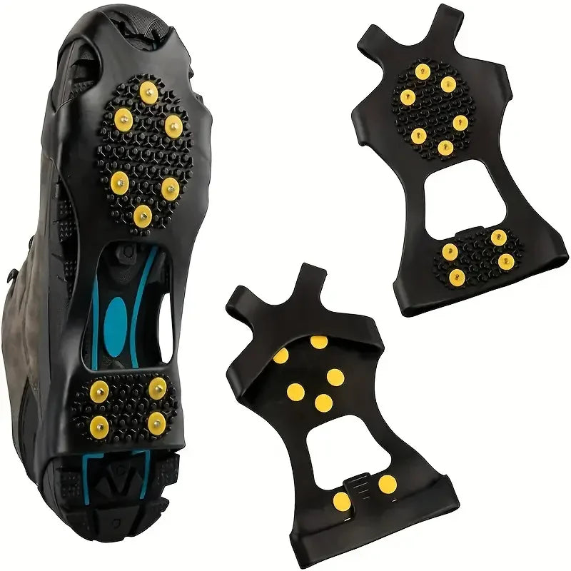 1Pair/2 Pairs Non-slip Shoes Covers, 10-tooth Ice Claws Spikes Crampons For Outdoor Mountaineering Camping Hiking Peaceful Pleasures Health and Wellness XXL (2 Pairs)