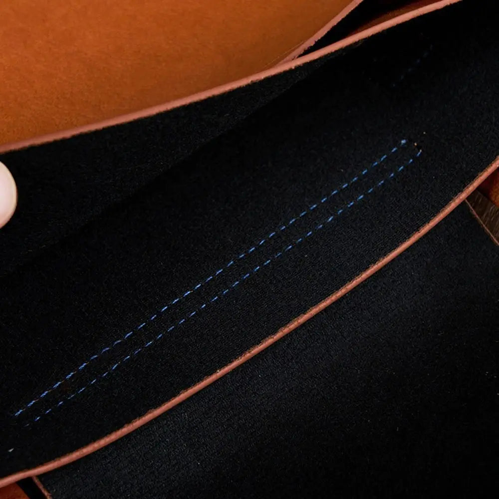 Large Capacity A4 Leather Document Bag Magnetic Button Thickened Waterproof Laptop Cases Portable Simple File Storage Bag Paper Peaceful Pleasures Health and Wellness