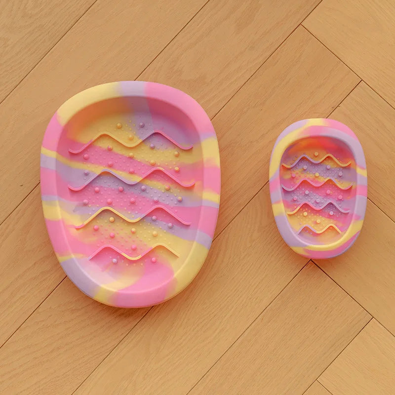 Anti Overturning Slow Eating Silicone Bowl for Cats and Dogs Universal Pet Bowl Anti Slip Small Medium Sized Dogs Anti Choking Peaceful Pleasures Health and Wellness Type B combination