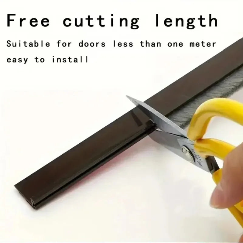 1PC 100CM Self-Adhesive Brush Door Seal Strip Insectproof Soundproof Bottom Door Stop - Durable Bottom Seal for Home Improvement Peaceful Pleasures Health and Wellness