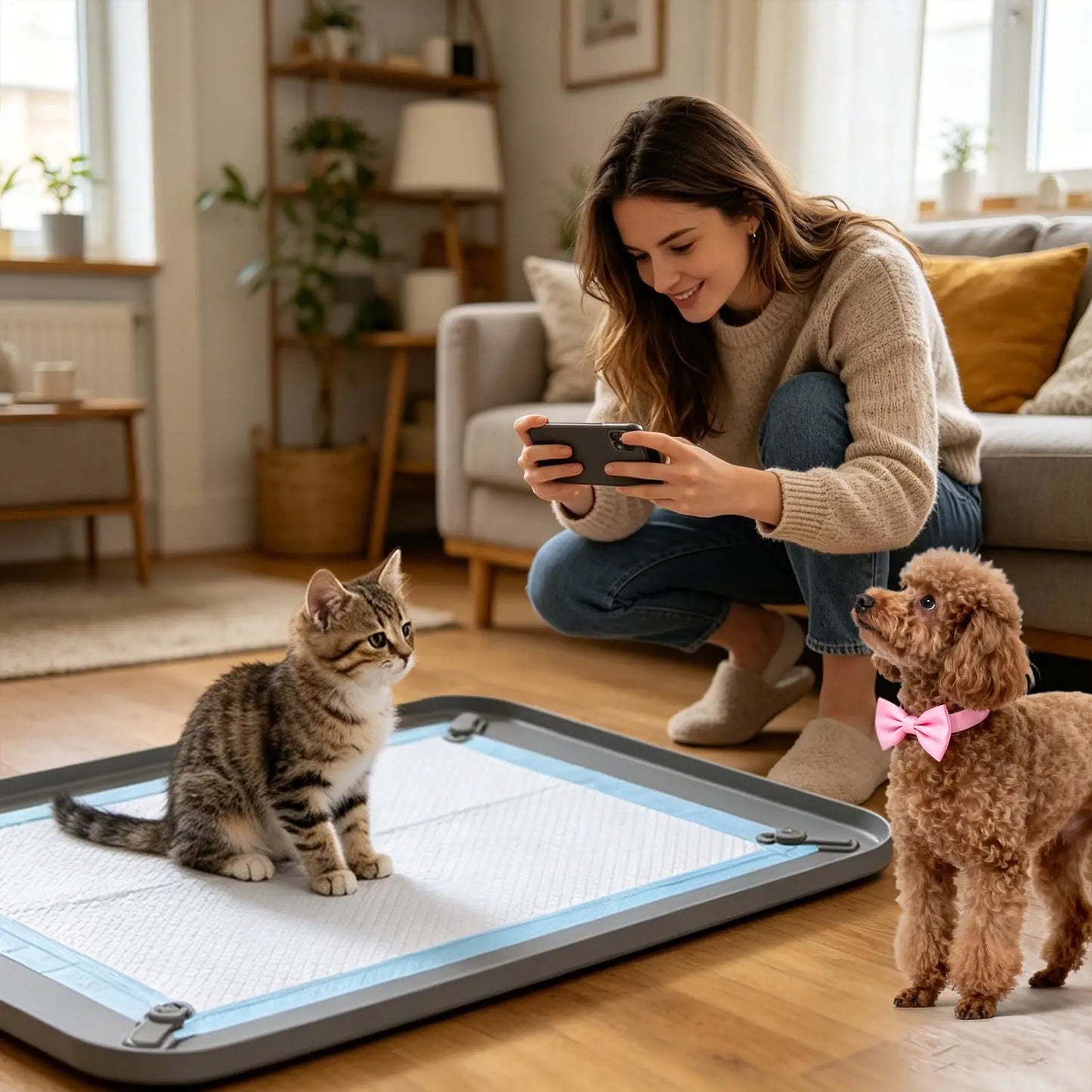Silicone Dog Pee Pad Holder – Leak-Proof Raised Edge Tray