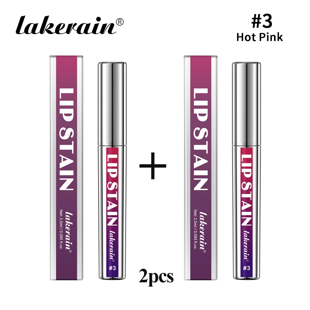 Peel Off Lip Stain Reveal Long Lasting Waterproof Pink Lip Tint Transfer Proof Non-stick Cup Natural Lip Stain Women's Cosmetics Peaceful Pleasures Health and Wellness Hot Pink x2