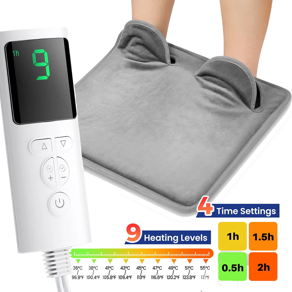 Household Electric Heating Pad Washable 100/220V Office Foot Hand Warming Mat Winter Body Shoulder Heater Blanket 9 Heat 4 Timer Peaceful Pleasures Health and Wellness