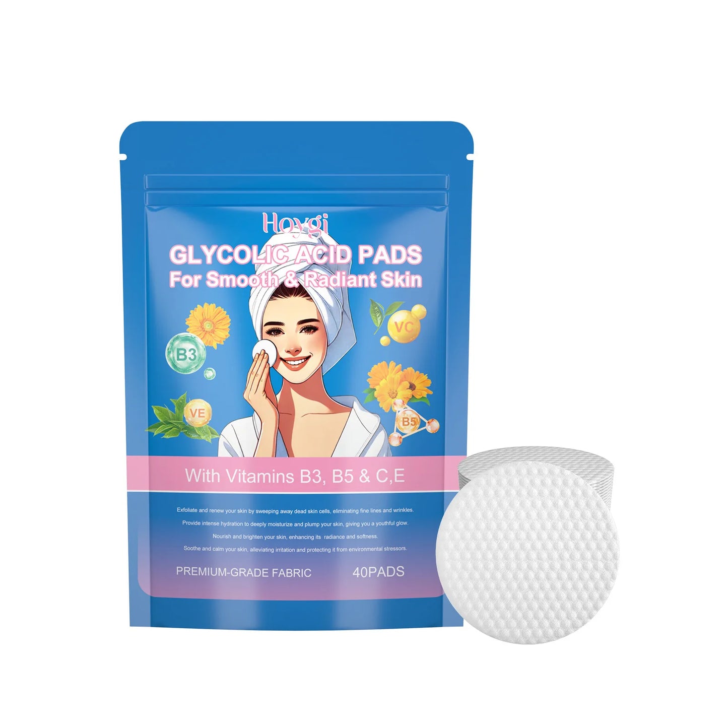 Turmeric Facial Cleanser Pads Pores Deeply Cleaning Makeup Remover Moisturizing Exfoliating Dead Skin Kojic Acid Facial Sponges Peaceful Pleasures Health and Wellness D