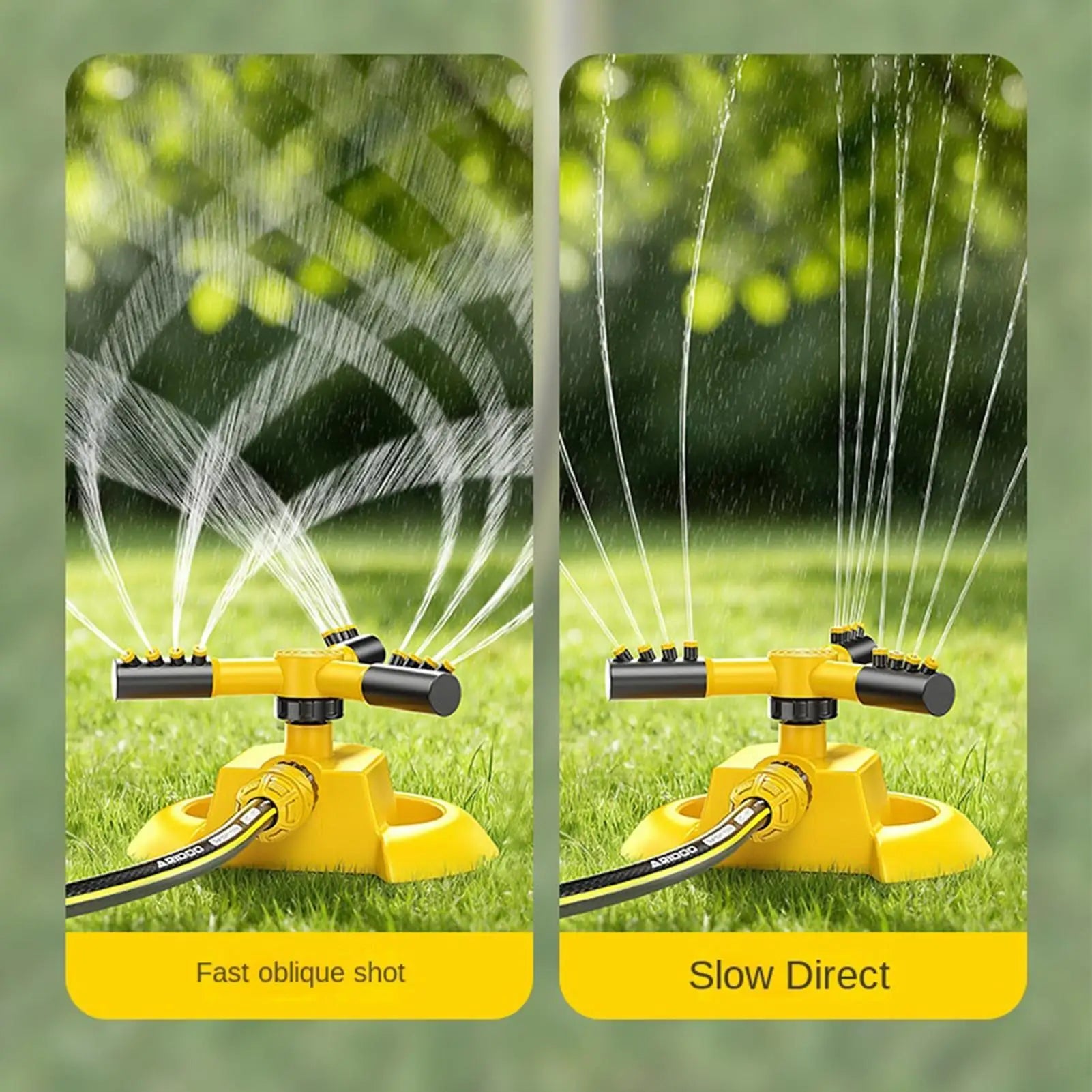 Lawn Sprinkler 3-arm 360 Degree Rotating Adjustable Automatic Tool Garden Hose Sprinkler For Irrigation Backyard Garden Patio Peaceful Pleasures Health and Wellness