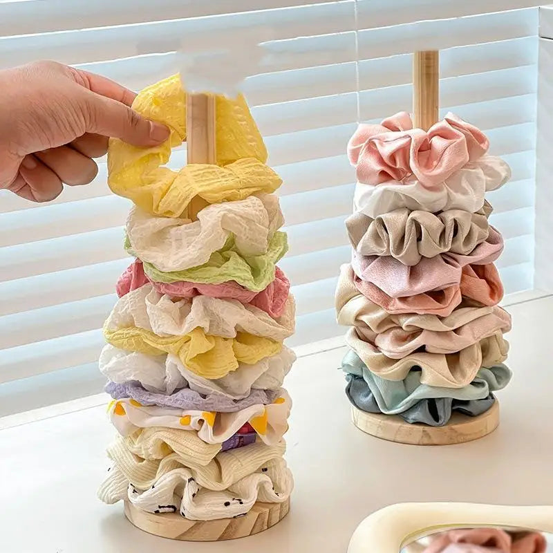 Wood Hair Scrunchie Organizer Stand | Headband & Bracelet Holder