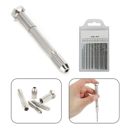 10Pc Mini Hand Drill Set 0.8–3.0mm | Jewelry, Hobby & DIY Mini Hand Drill Set Oasis Select