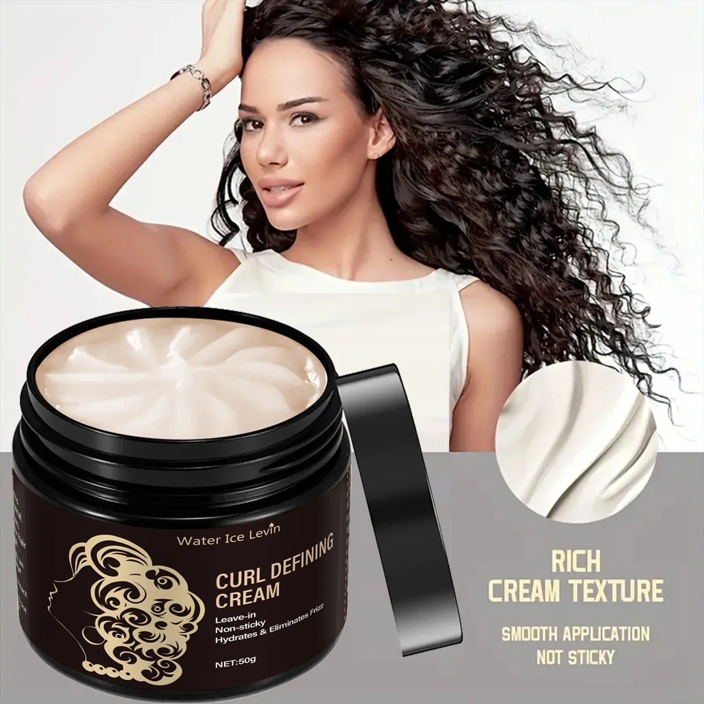 Travel-Size Curl Cream 50g | Coconut Oil Leave-In, Frizz Control