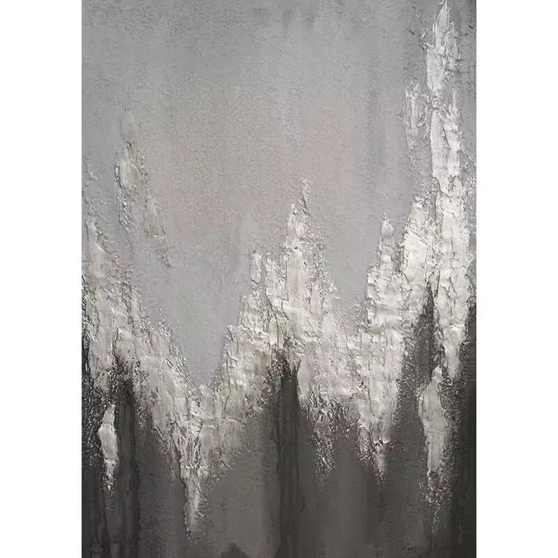 Gray Handmade Abstract Oil Painting on Canvas,Gold Foil Wall Art Decoration Poster Textured Abstract Image Vertical Mural Custom Peaceful Pleasures Health and Wellness No frame 2 130cmx250cm