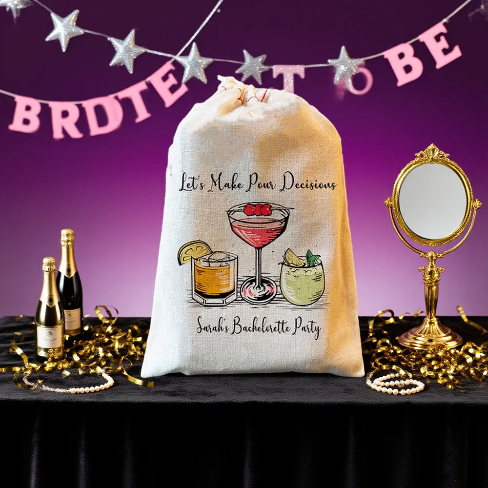 Let's Make Pour Decisions Bachelorette Hangover Recovery Bags