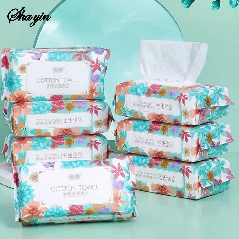 Flower face towel, pure cotton disposable face towel, thickened makeup remover pad, soft cleansing pad, face towel Facial makeup Peaceful Pleasures Health and Wellness