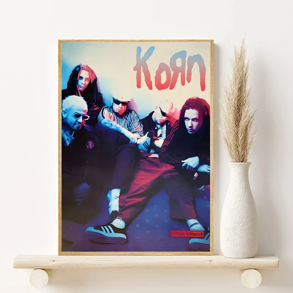 1pc Korn Rock Band Music Poster, Minimalist Aesthetics Canvas Painting Print for Living Room Modern Home Decor Peaceful Pleasures Health and Wellness z6 30x40cm Unframed