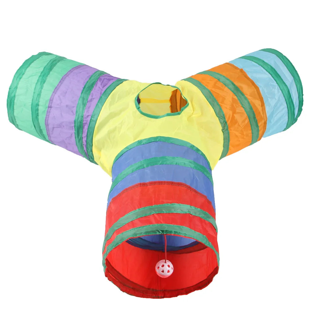Cat Tunnel Tube Kitty Bored Pet Toys Peek Hole Toy