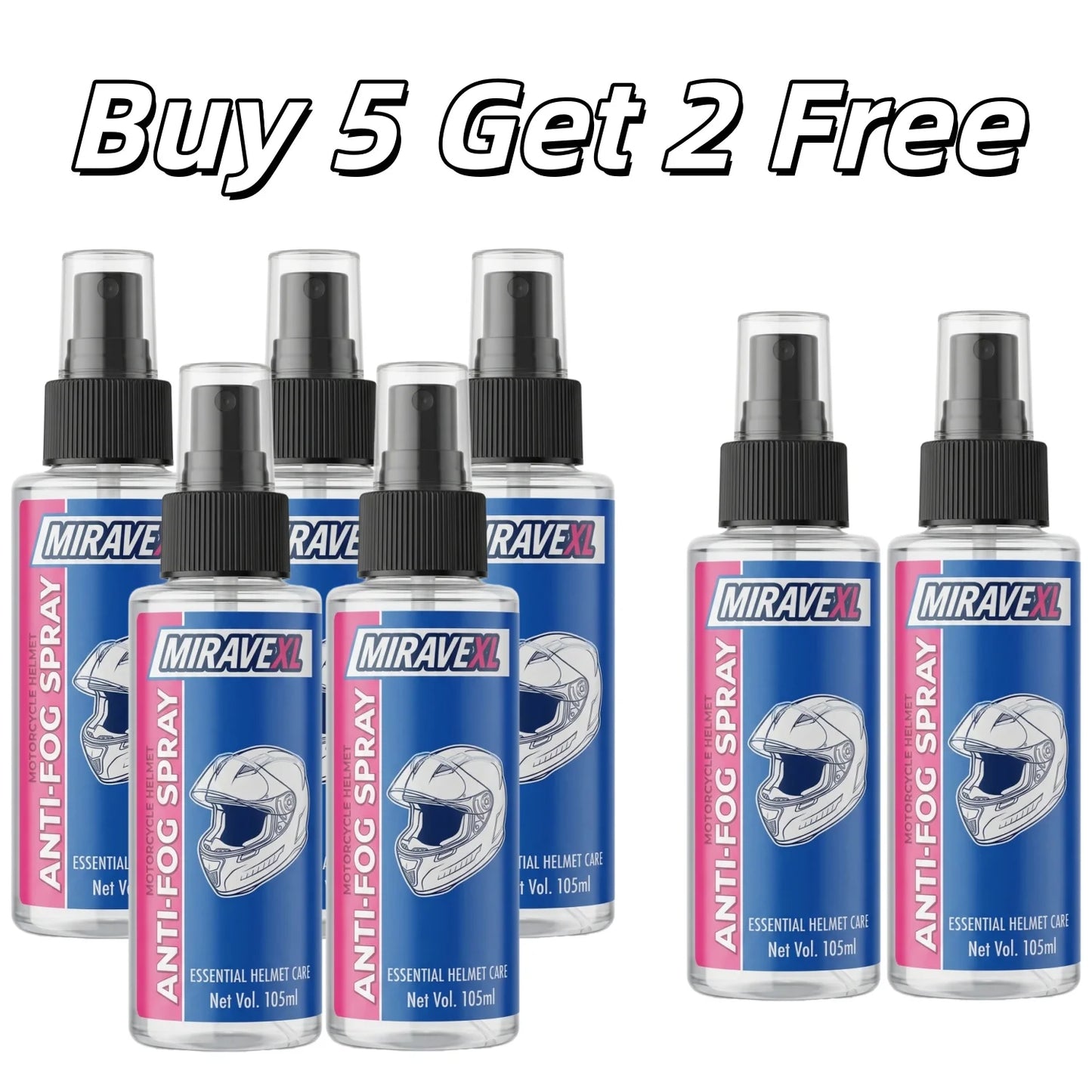 105ML Premium Anti-Fog Treatment Long-Lasting Intensive Anti-Mist Spray for Motorcycle Helmet Visors Goggles and Glasses Peaceful Pleasures Health and Wellness 7PCS