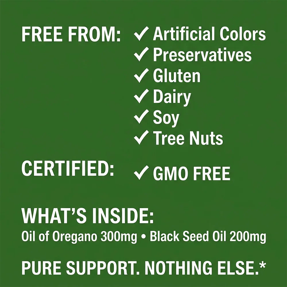 Oil of Oregano Softgels with Black Seed Oil | Immune Support