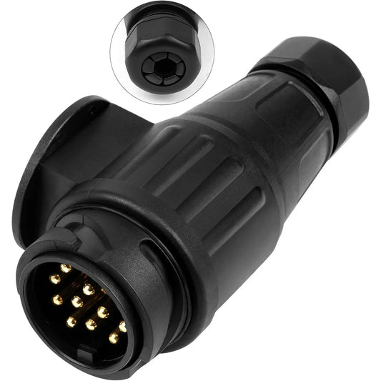 12V 13-Pin Trailer Plug Waterproof Wiring Connector Adapter Trailer Wiring Adapter Peaceful Pleasures Health and Wellness 12V 13 Pin