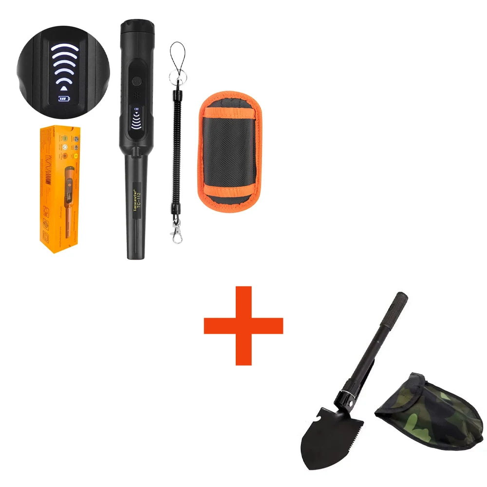 High Sensitivity Waterproof Metal Detector - 360° Scanning Adjustable Rod for Beach/Soil Hunting & Jewelry Pinpointing Peaceful Pleasures Health and Wellness with shovel 2