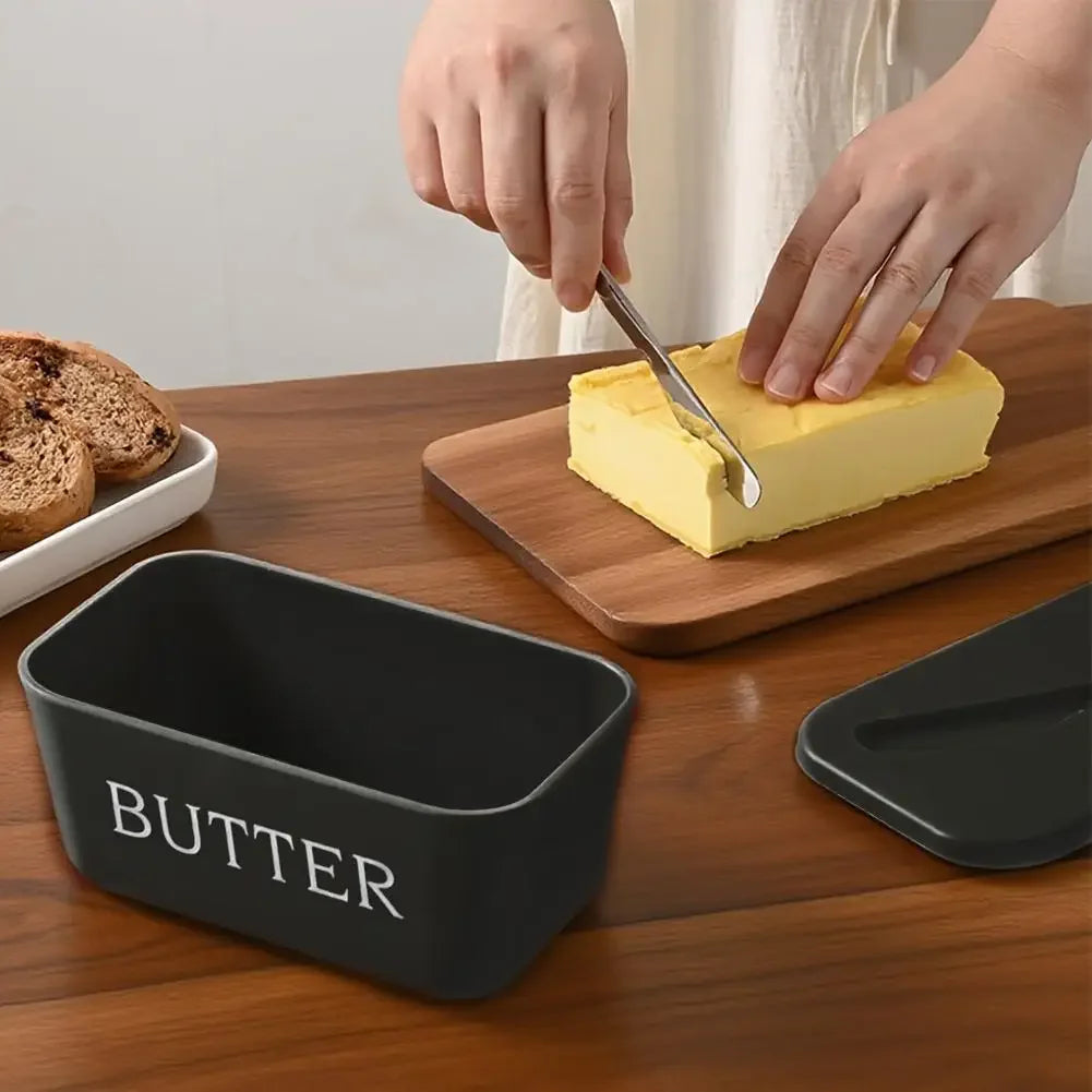 Sealed Butter Cheese Storage Box Integrated Cutter Design, Food Grade Safe PP Moisture-proof Fridge Organizer For Home Kitchen Peaceful Pleasures Health and Wellness