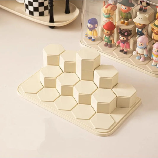 14 Grid Plastic Storage Box, Figurine Model Display Table, Transparent Dust Cover, Home Storage Cabinet Peaceful Pleasures Health and Wellness