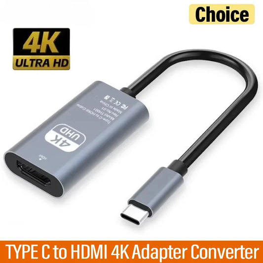 TYPE C to HDMI-Compatible 4K Adapter USB C USB3.1 Male to HDTV Female Converter Cable for Laptop Tablet TV MacBook Peaceful Pleasures Health and Wellness