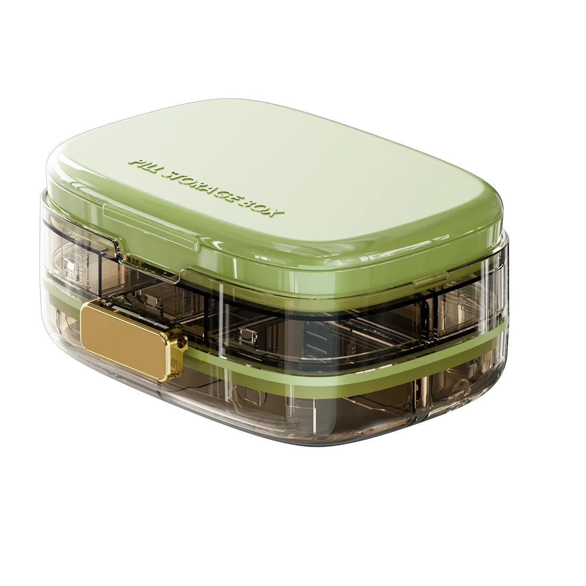 Compact 10 Compartment Medicine Organizer Large Capacity Travel 7 Day 3 Meals Pill Holder for Vitamins Supplements and Pills Peaceful Pleasures Health and Wellness Green