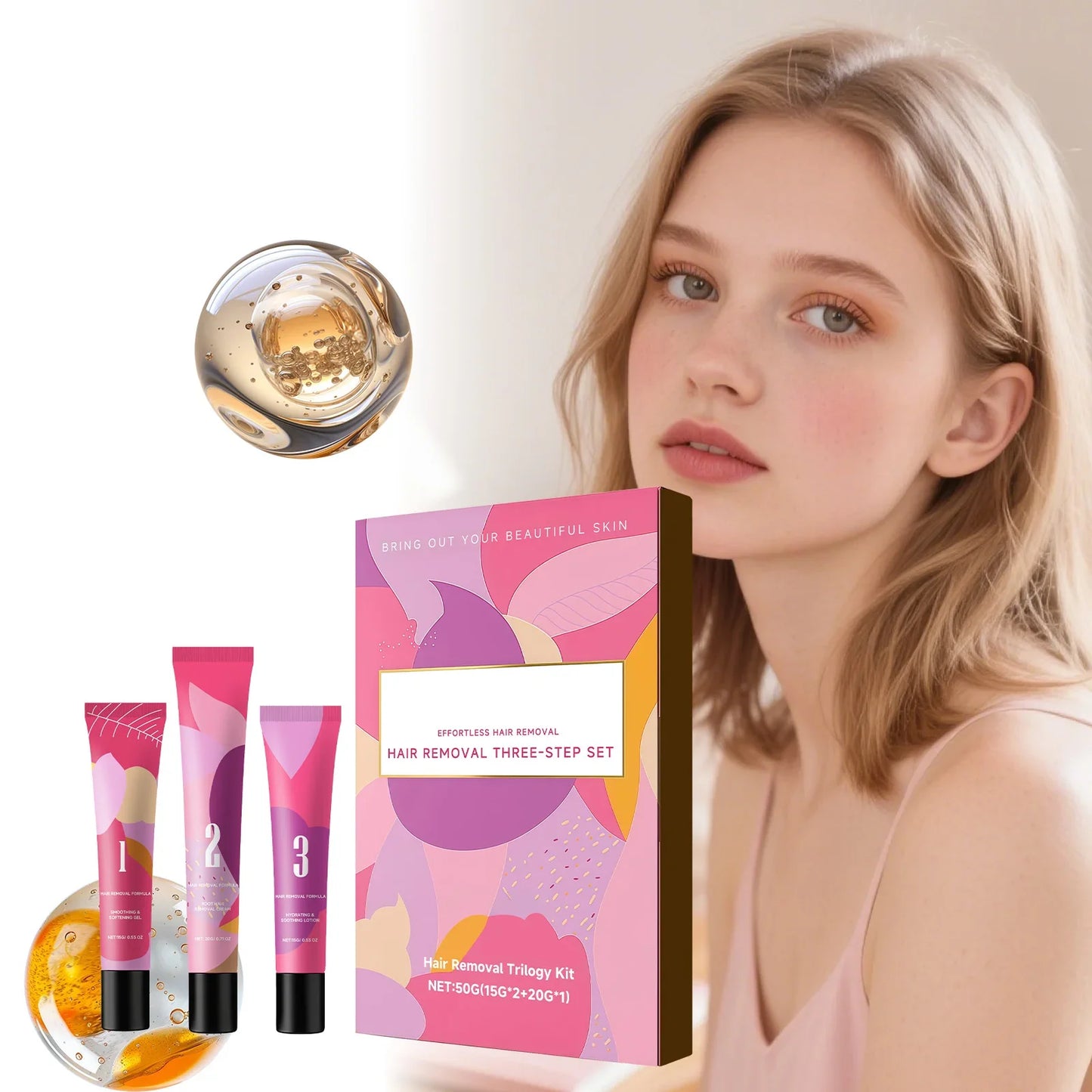 Gentle Hair Removal Cream Set – Face & Body Depilatory Kit