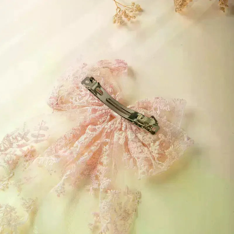 Girls Lace Swallowtail Bow Hair Clip – Princess Hairpin Gift