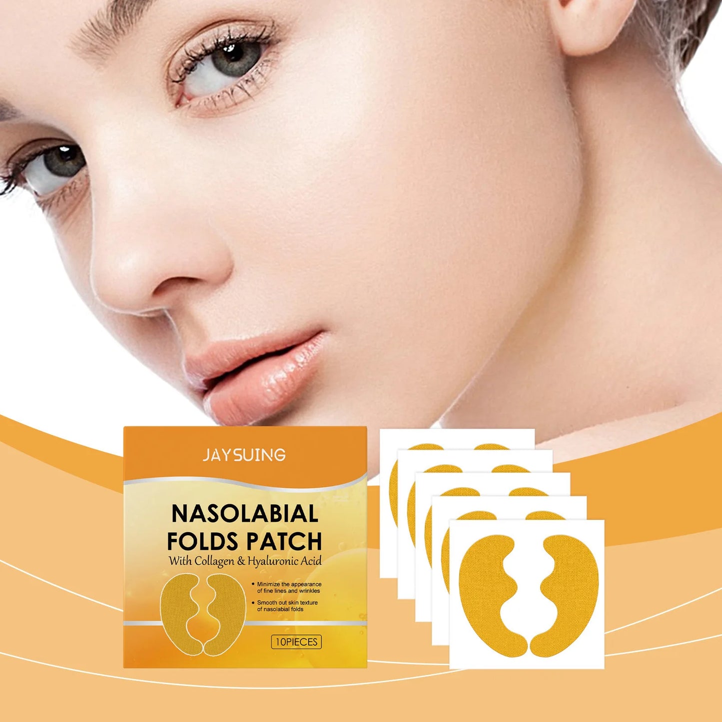 Wrinkle Removal Patch Hyaluronic Nasolabial Folds Face Lifting Sticker Firming Forehead Fine Lines Gel Anti-Aging Collagen Mask Peaceful Pleasures Health and Wellness