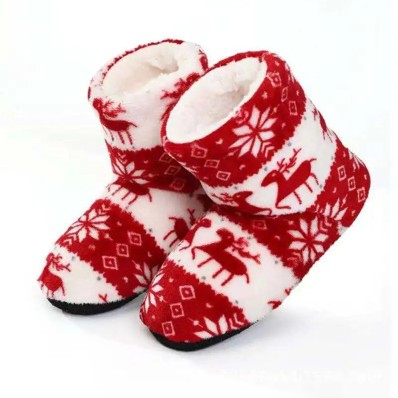 Women's Christmas Elk Plush Slippers | Warm Anti-Slip Boots