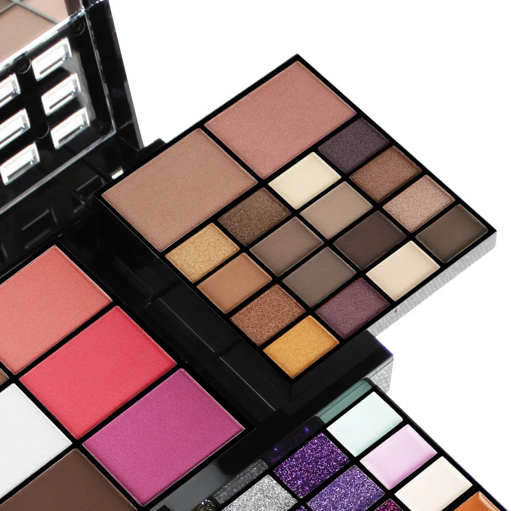 74-Color Professional Makeup Kit – Eyeshadow, Lip Gloss & Blush
