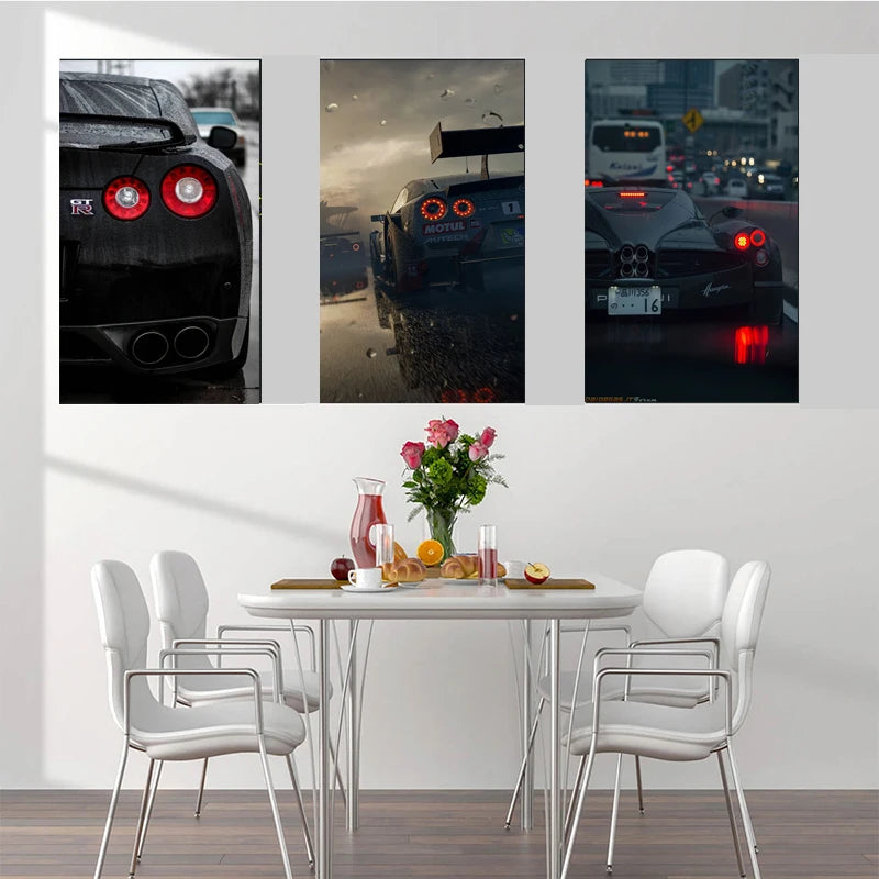 Sports Car Canvas Wall Art | Modern Unframed Poster Print