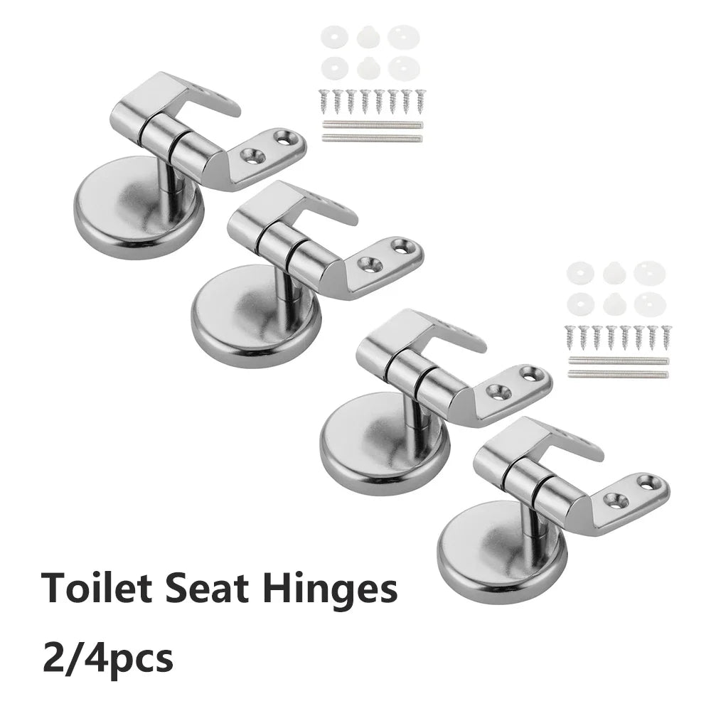 Universal Toilet Seat Hinges | Zinc Alloy Chrome Replacement Set