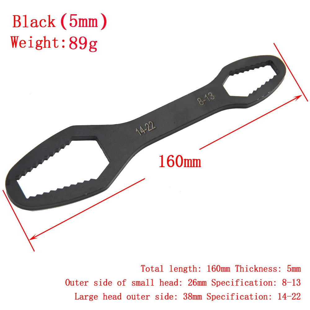 3-17mm multifunctional double end box wrench 8-22mm hexagonal solid wrench for tightening various diameter screws and nuts Peaceful Pleasures Health and Wellness Black 8-22mm