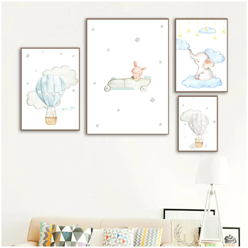 nursery print art decor paintings canvas livingroom Wall pictures for girls baby boy decoration bedroom poster animal Elephant Peaceful Pleasures Health and Wellness