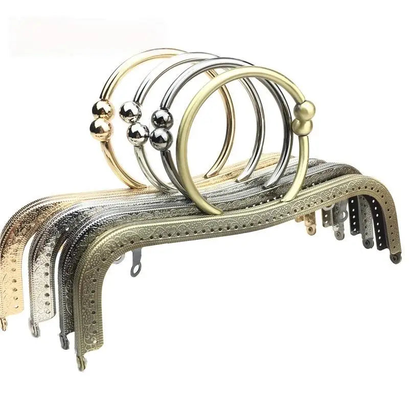 22cm Metal Purse Frame Kiss Clasp M-Shape DIY Bag Handle