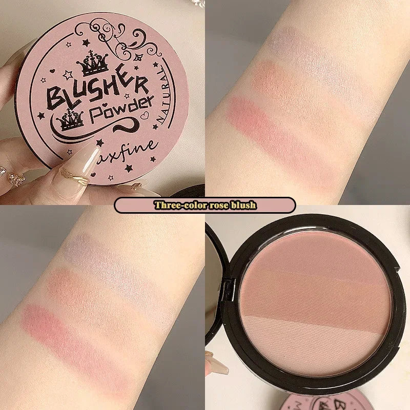 3 in1 Three Colors Powder Tray Blush Contouring Waterproof Long Lasting Delicate Natural Face Makeup Peaceful Pleasures Health and Wellness 02
