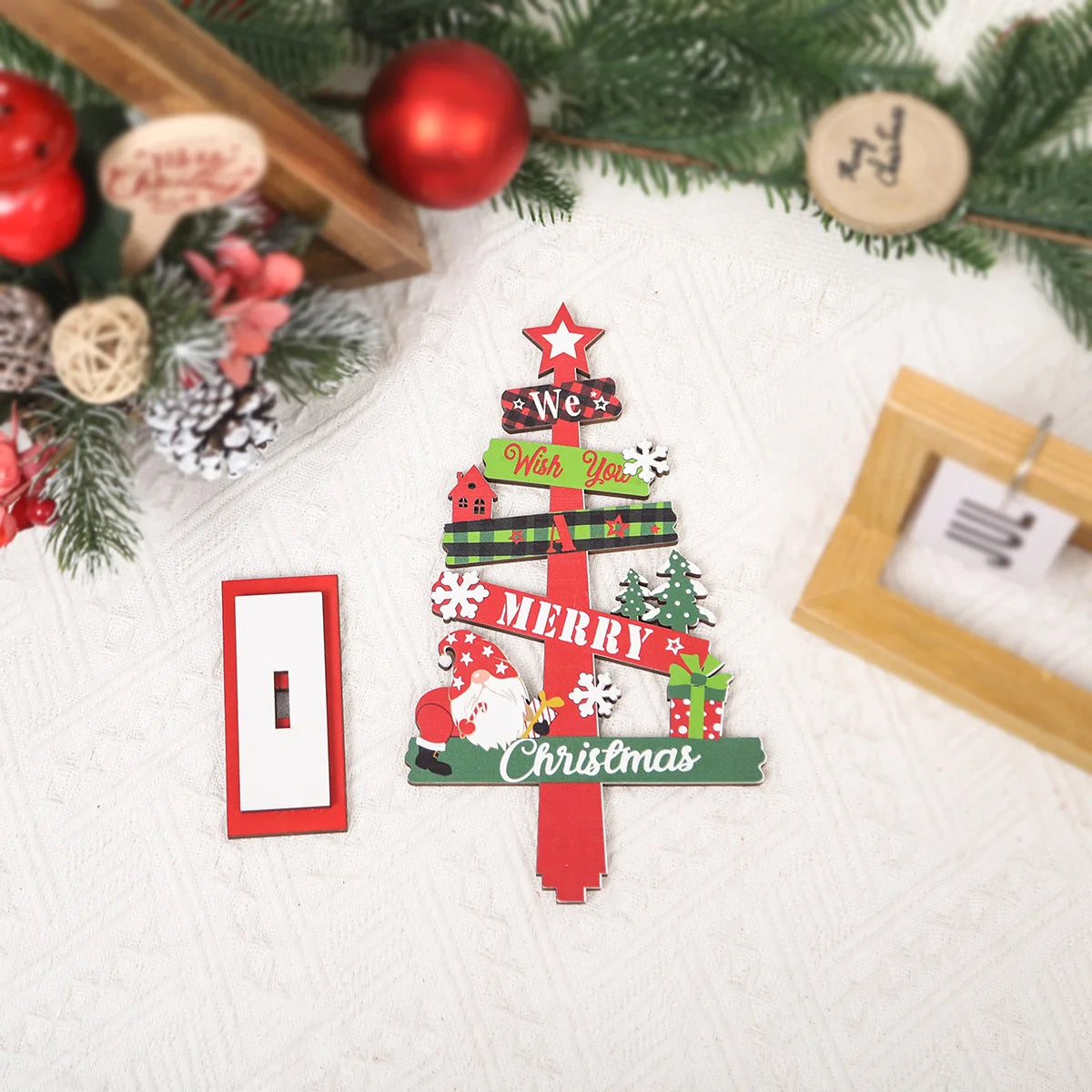 Wood Christmas Tree Ornaments Set Desktop Centerpieces Tabletop Holiday Decorations For Home, Offices, And Shops Peaceful Pleasures Health and Wellness