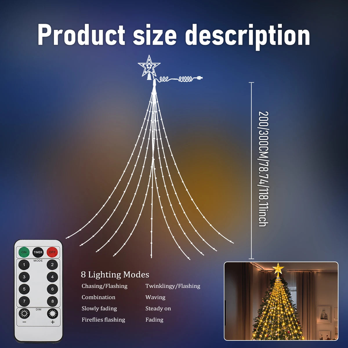 LED Fairy String Lights USB Waterproof 8 Modes Indoor Outdoor