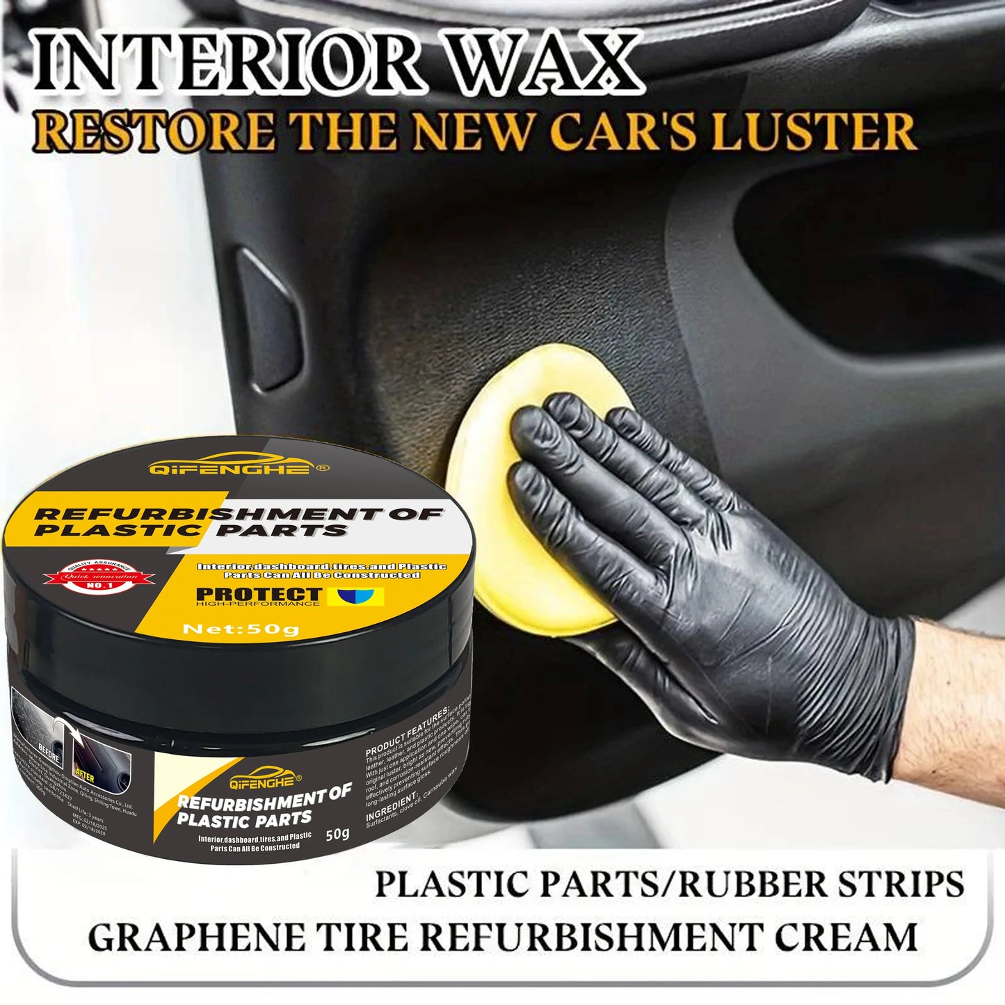 Car Restoration Wax – Nano Crystal Trim, Tire & Interior Shine