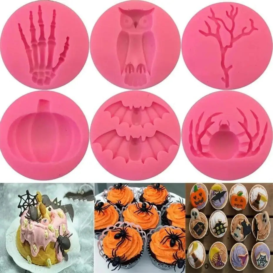 Halloween Silicone Bakeware Mold Pumpkin Owl Bat Spider Shape