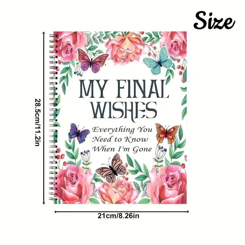 My Final Wishes Planner End Life Journal Notebook Daily Organizer