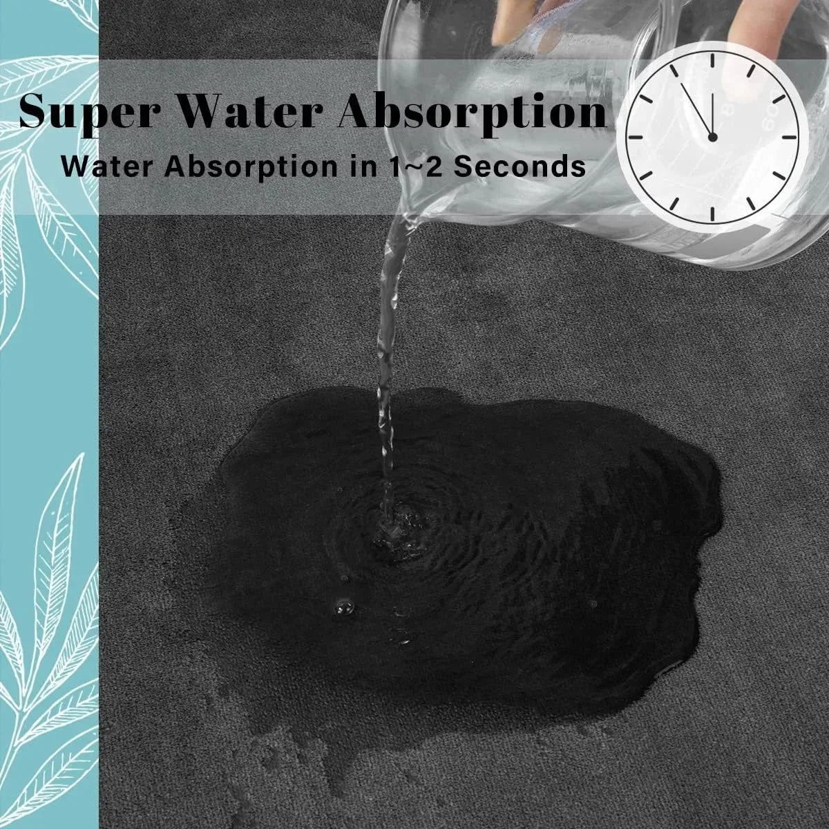 Super absorbent floor mat, super absorbent bath mat, super anti slip coral velvet bathroom floor mat, door mat Peaceful Pleasures Health and Wellness