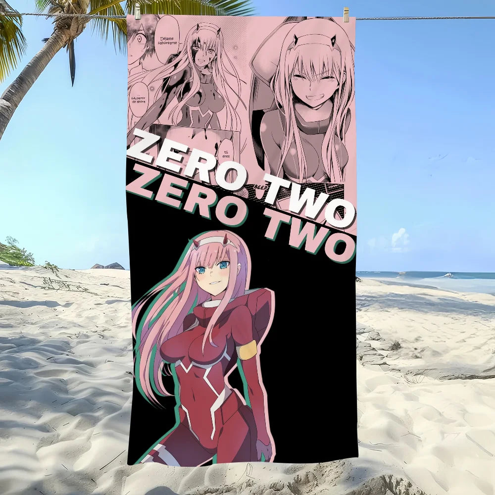 Darling in the FranXX Zero Two Anime Beach Towel | Quick Dry Anime Beach Towel Peaceful Pleasures Health and Wellness z4 STJ80x160CM
