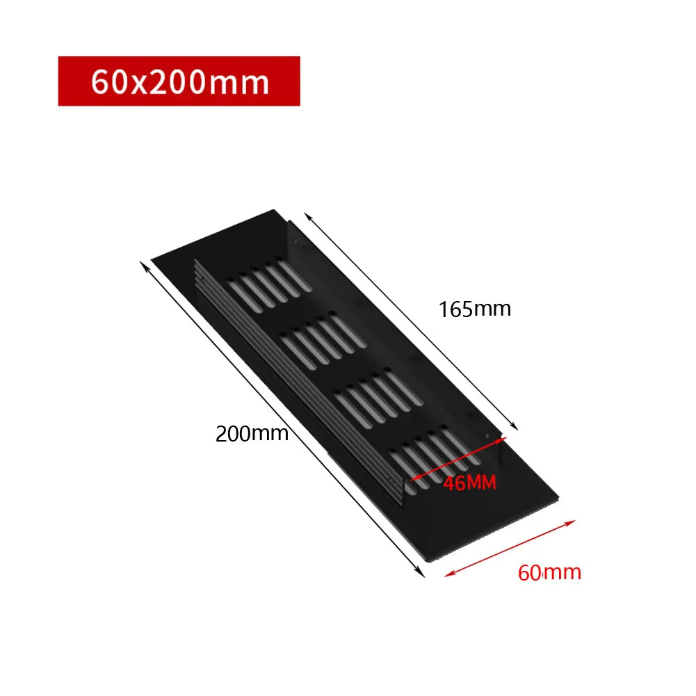 Aluminium Rectangular Cabinet Wardrobe Air Vent Grille Ventilation