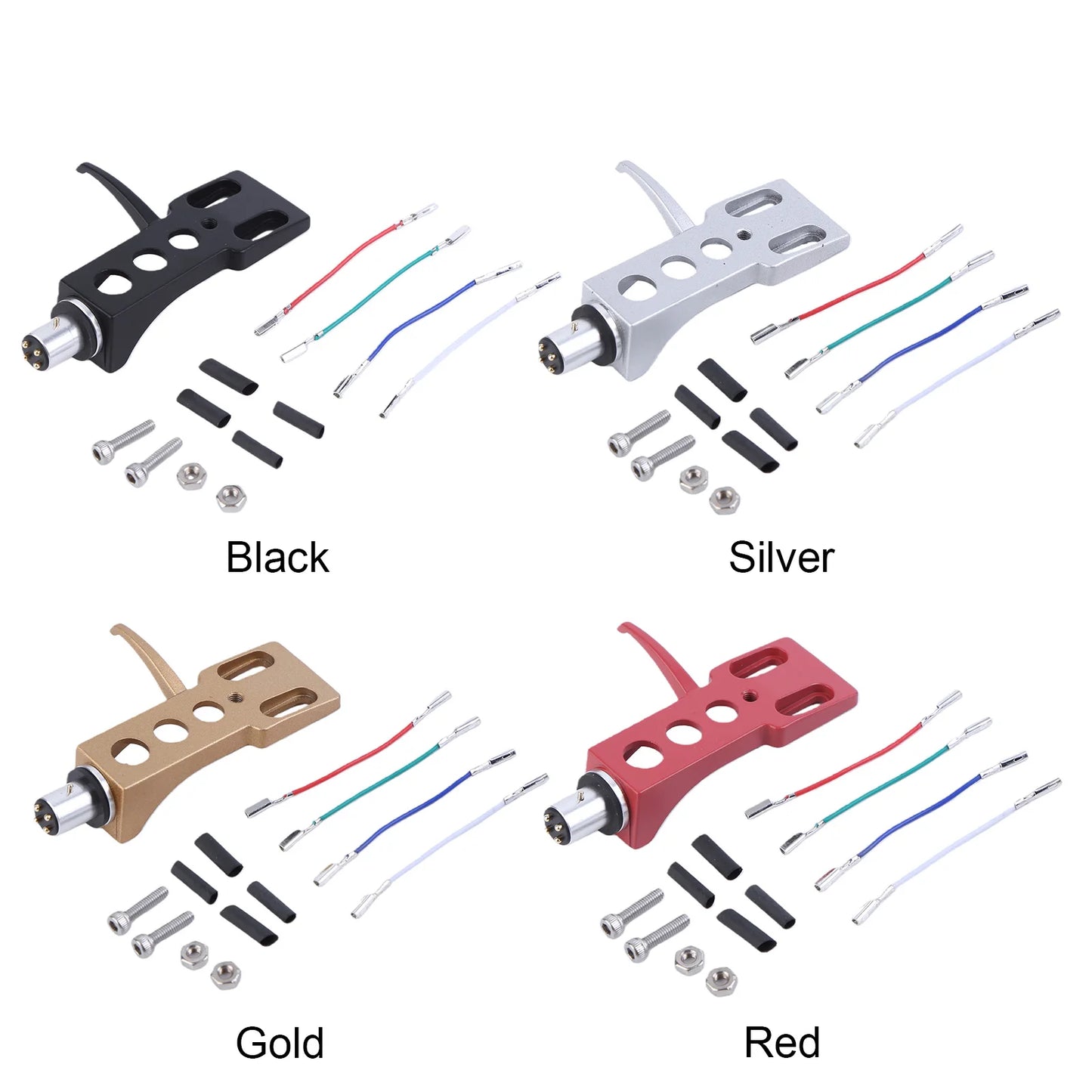 Turntable Headshell with 4 Lead Wires Cartridge Headshell Stylus Holder for LP Vinyl Record Player Turntable Phonograph Peaceful Pleasures Health and Wellness