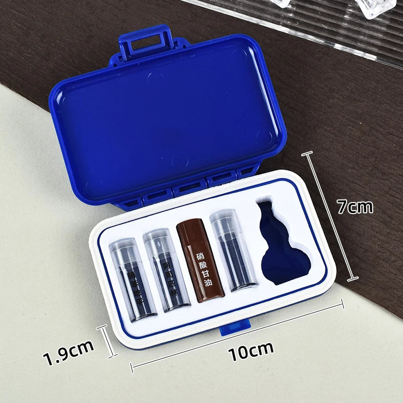 5-Grid Foldable Pill Organizer with Braille | Large Capacity Box