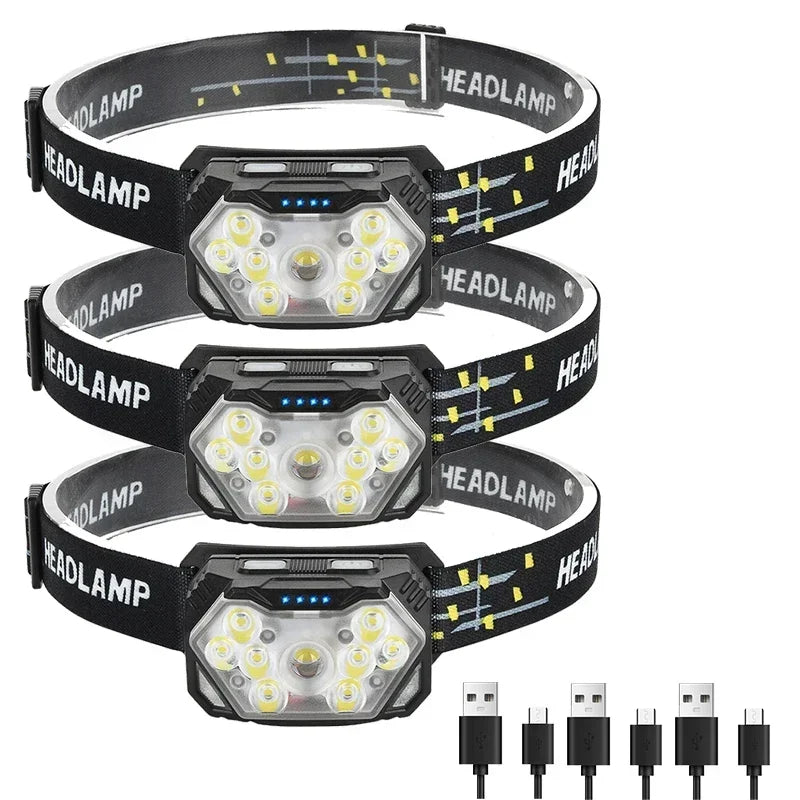 KDULIT 2000 Lumen LED Headlamp – USB Rechargeable Head Torch