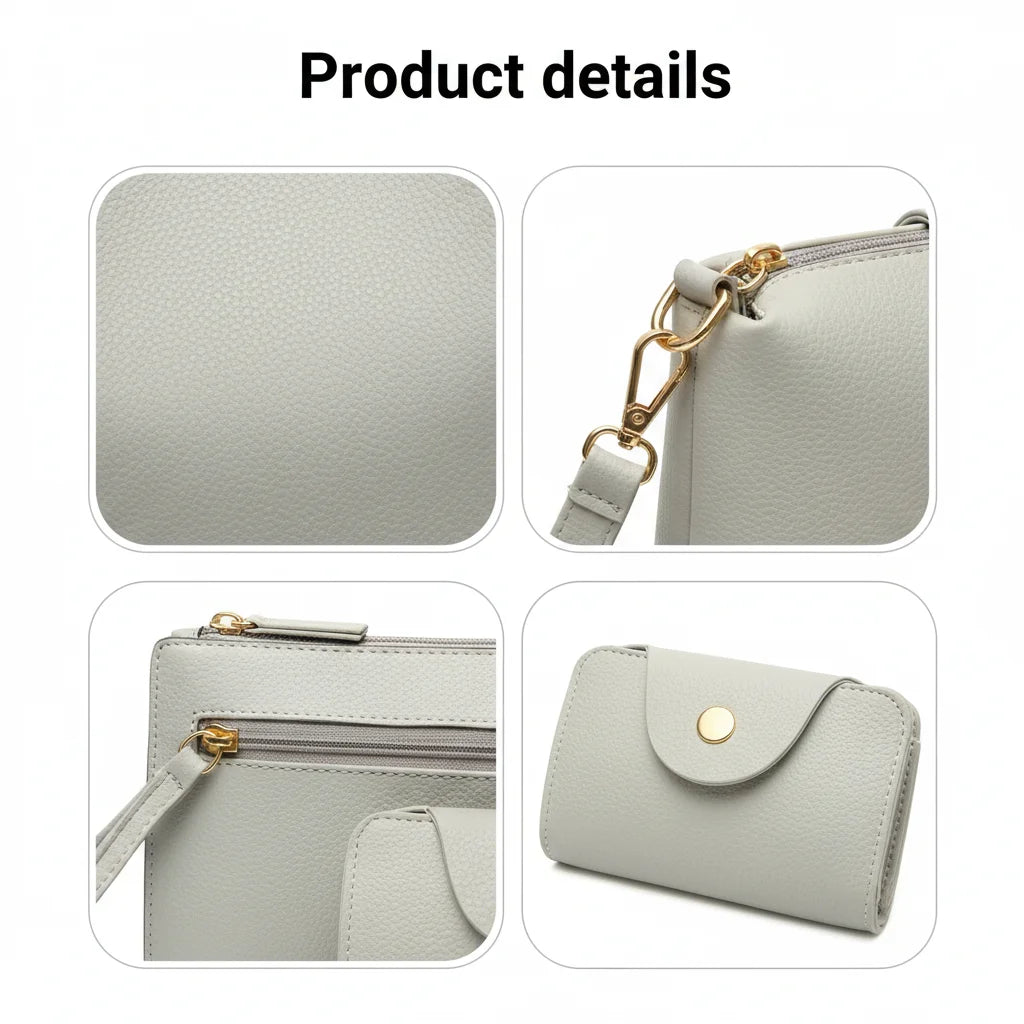 Matching Mother and Daughter Bag Set 4 Pcs Solid Color Shoulder Crossbody Bag for Women European Style Tote Handbag Peaceful Pleasures Health and Wellness